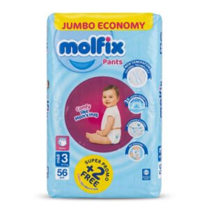 Molfix Diaper Pants Size 3 Midi (6–11 kg) - 56+2 Free (58 Pcs)